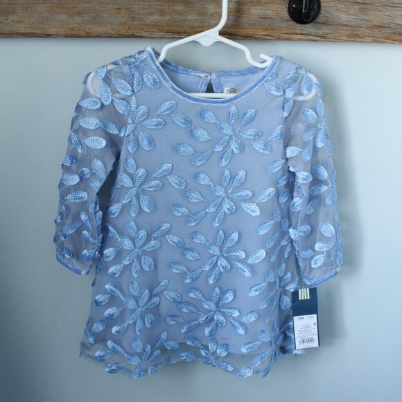 OshKosh B'gosh Other - ☀️ 4/$20 Osh Kosh Size 18M Tulle Embroidered Leaf Blue/Purple Dress